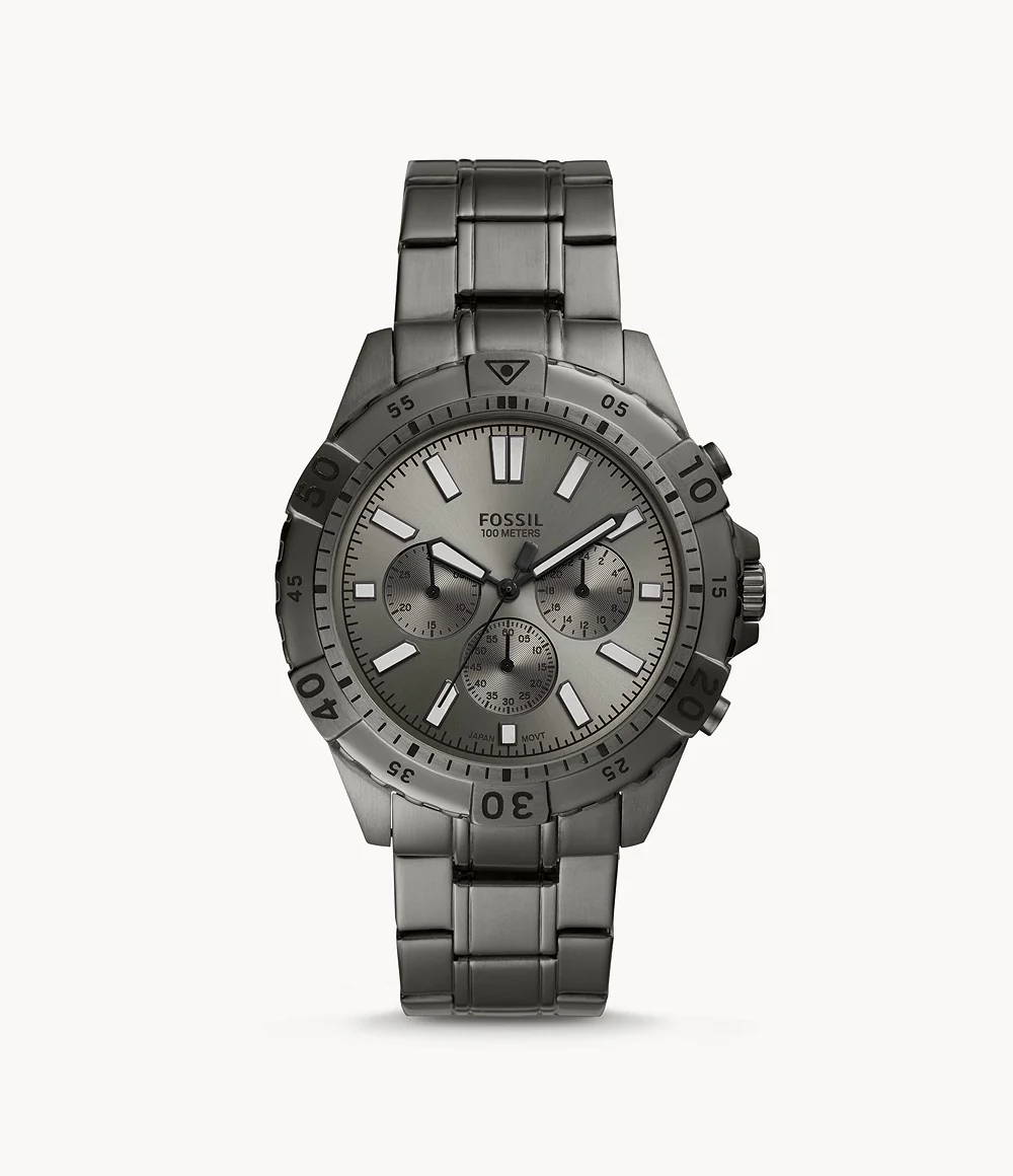 Fossil Garrett Chronograph Smoke Stainless Steel Men's Watch Fs5621