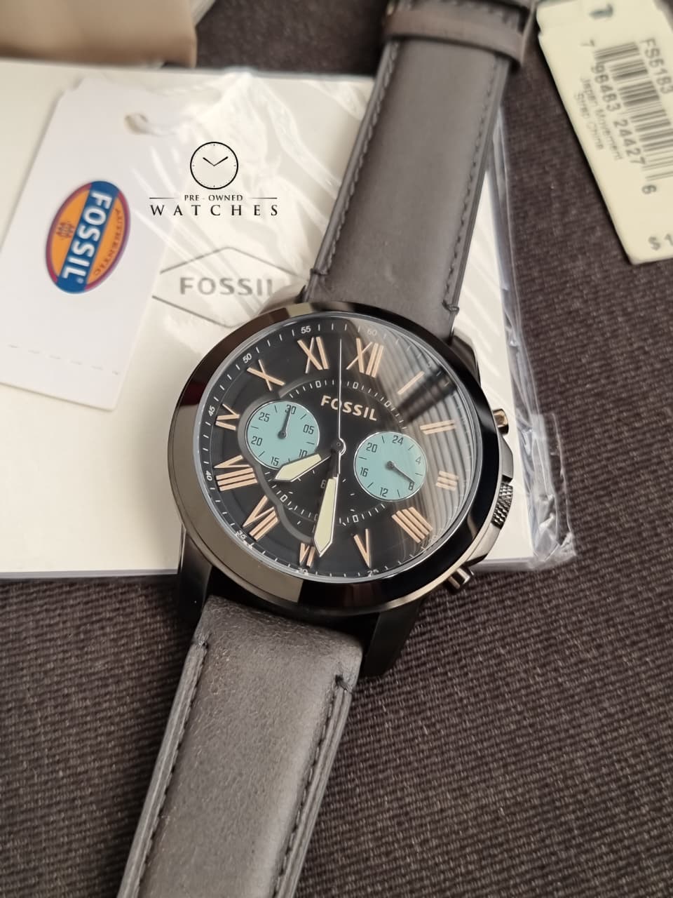FOSSIL Grant Gunmetal Dial Men's Chronograph Watch FS5183 - Image 2