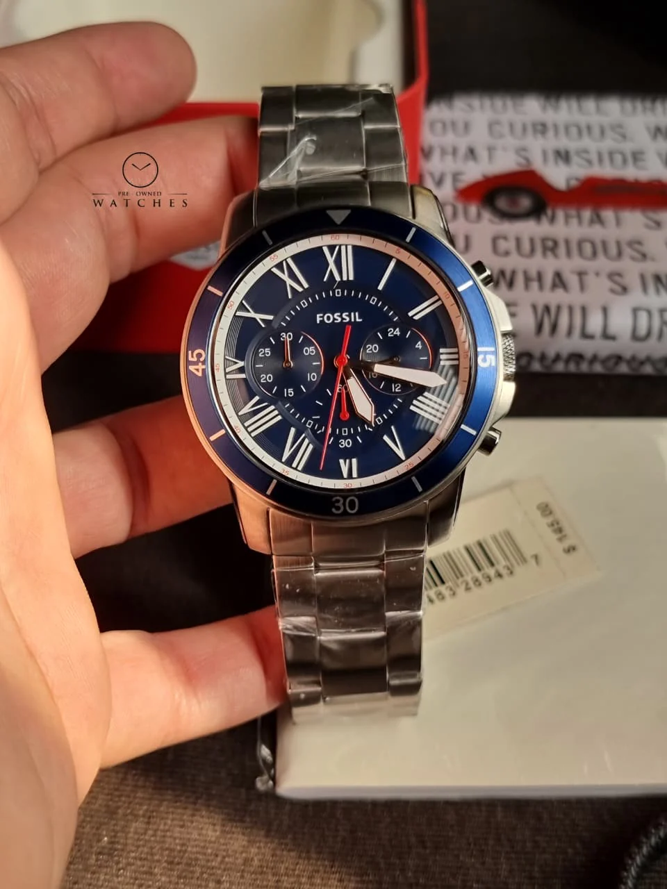 FOSSIL Grant Sport Chronograph Blue Dial Men's Watch FS5238 - Image 7