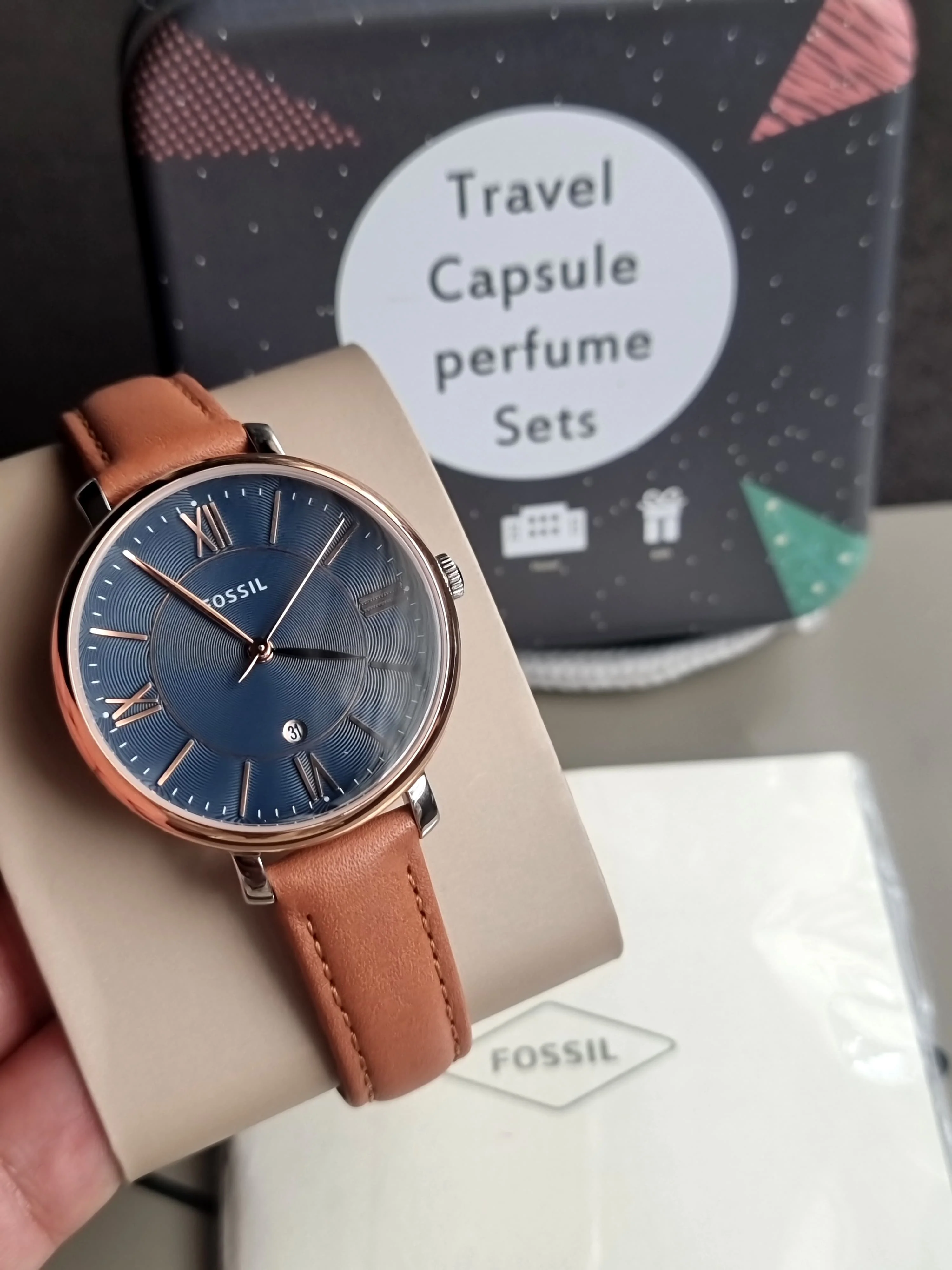 FOSSIL Jacqueline Blue Dial Ladies Leather Watch ES4274 - Image 5