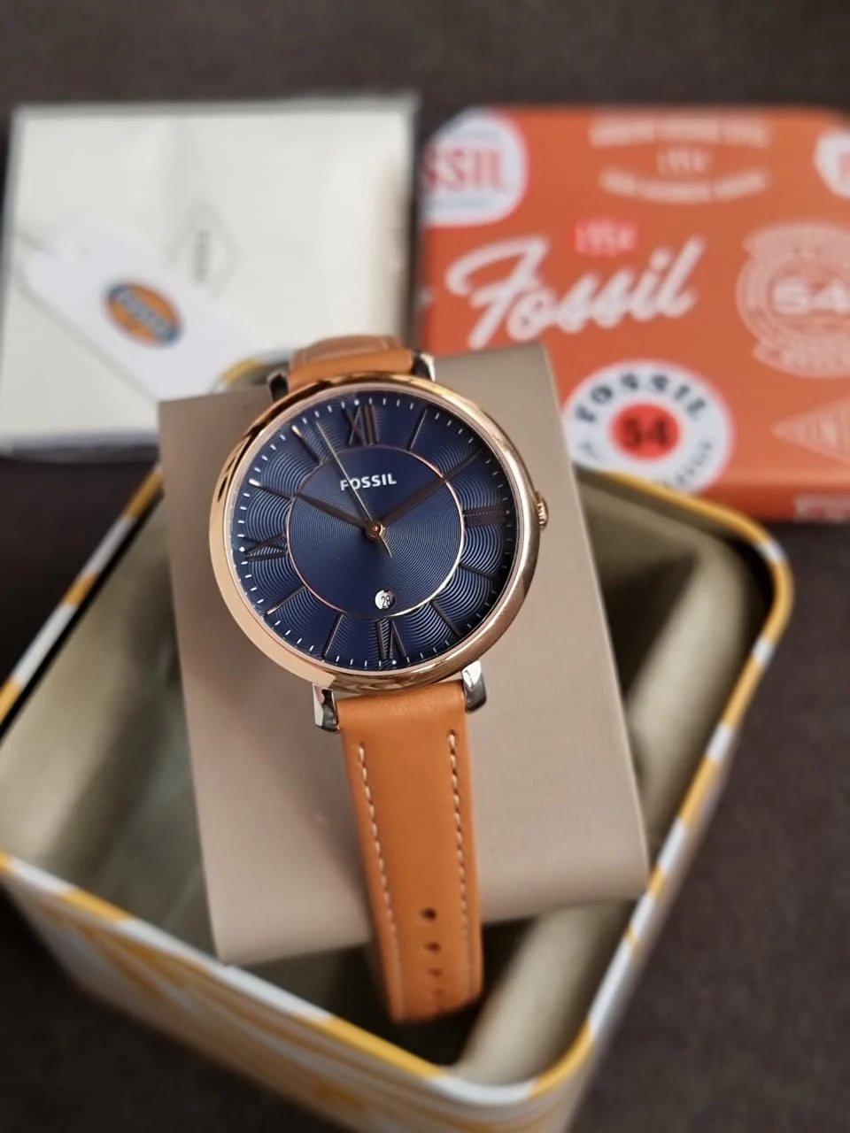 FOSSIL Jacqueline Blue Dial Ladies Leather Watch ES4274 (WITHOUT TAG ) - Image 2