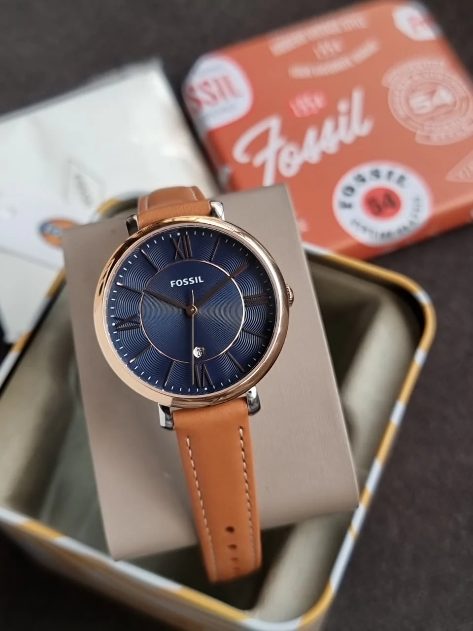 FOSSIL Jacqueline Blue Dial Ladies Leather Watch ES4274 (WITHOUT TAG ) - Image 3