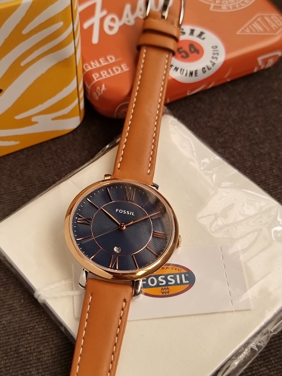 FOSSIL Jacqueline Blue Dial Ladies Leather Watch ES4274 (WITHOUT TAG ) - Image 5