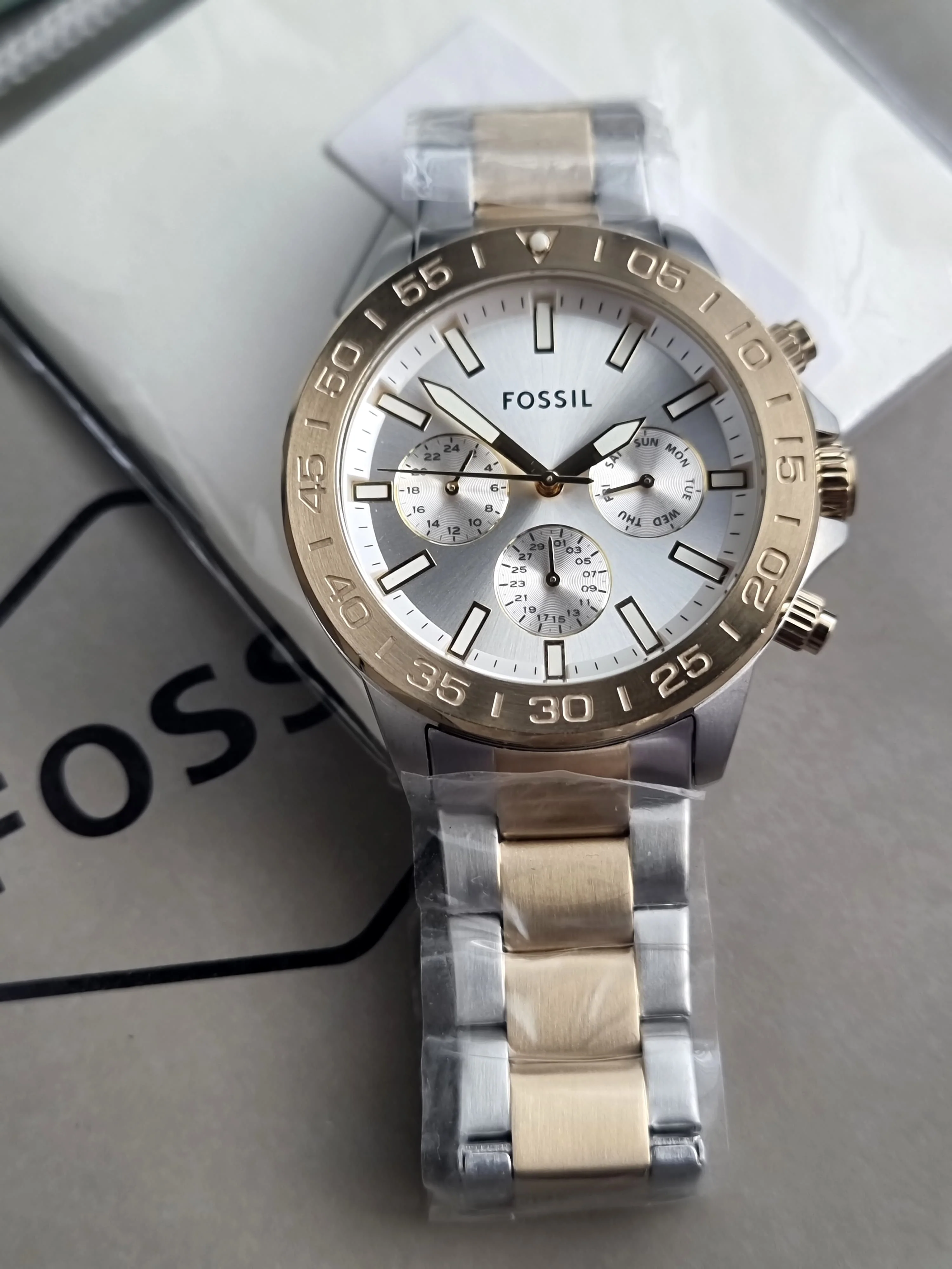 FOSSIL Men Bannon Multifunction Quartz Two-Tone Stainless Steel Watch BQ2707 - Image 3
