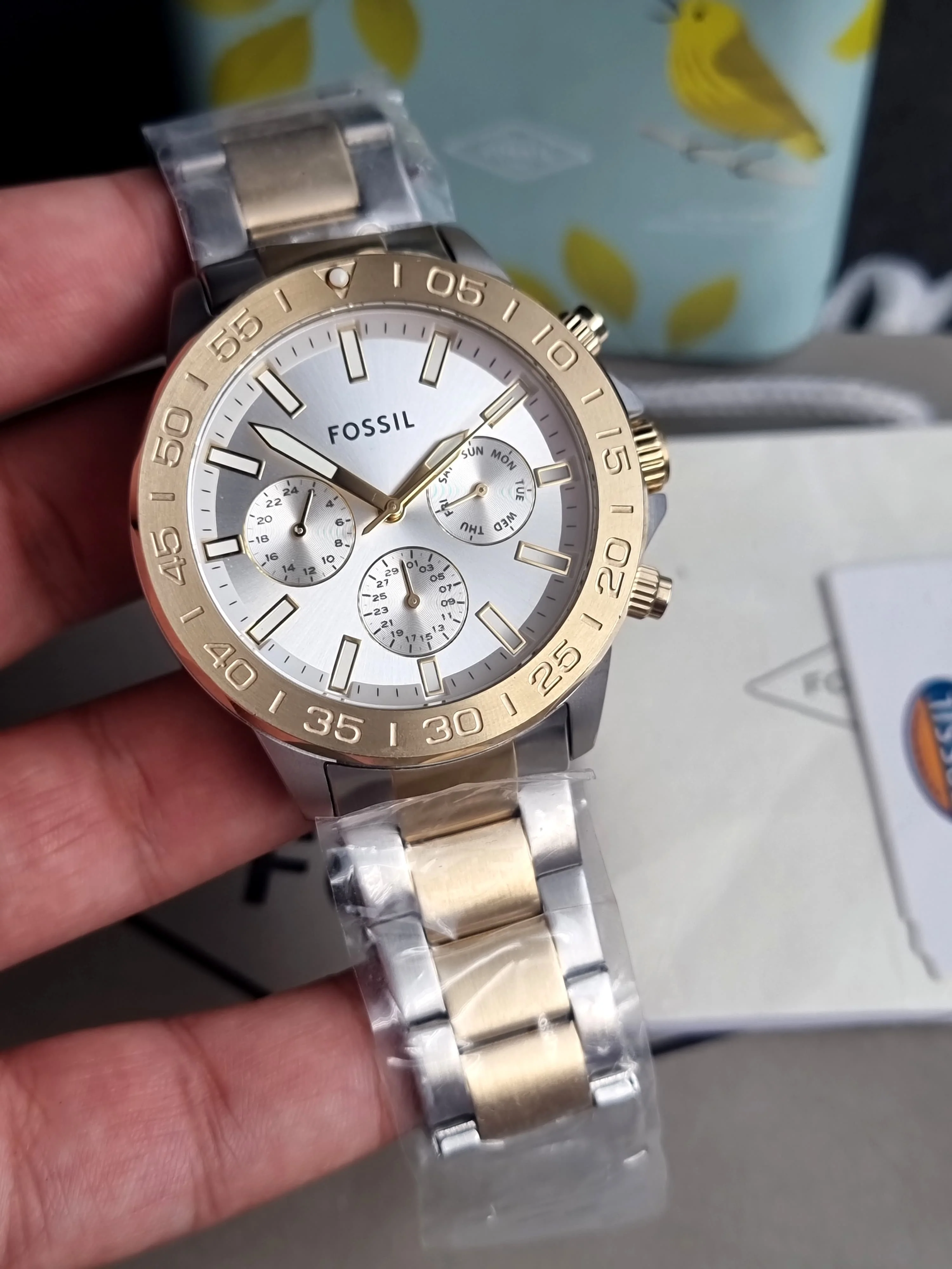 FOSSIL Men Bannon Multifunction Quartz Two-Tone Stainless Steel Watch BQ2707 - Image 4