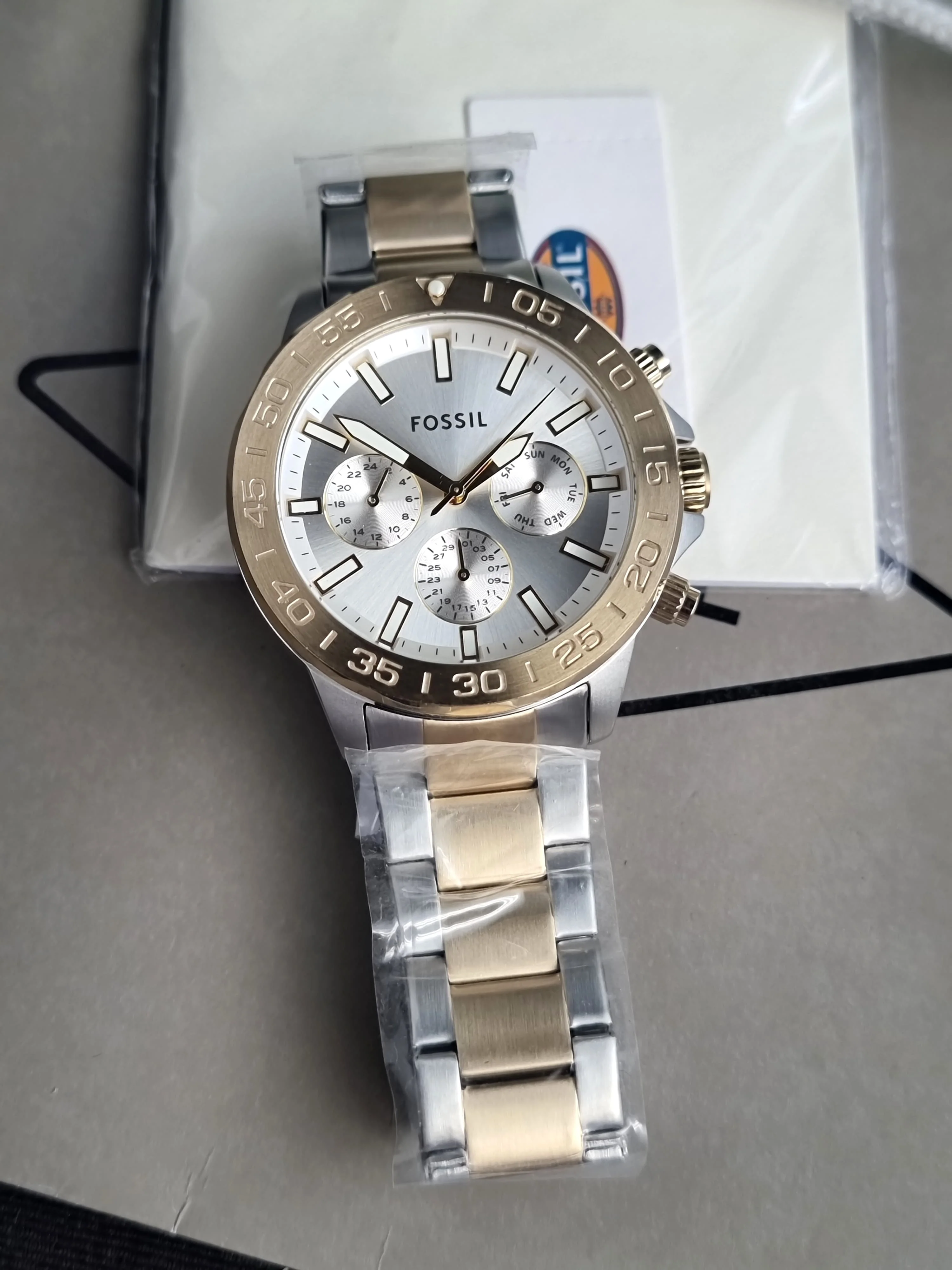FOSSIL Men Bannon Multifunction Quartz Two-Tone Stainless Steel Watch BQ2707 - Image 7