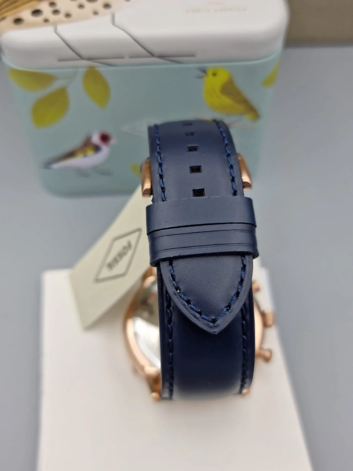 Fossil Men’s Chronograph Quartz Blue Leather Strap Blue Dial 44mm Watch FS5436 - Image 8
