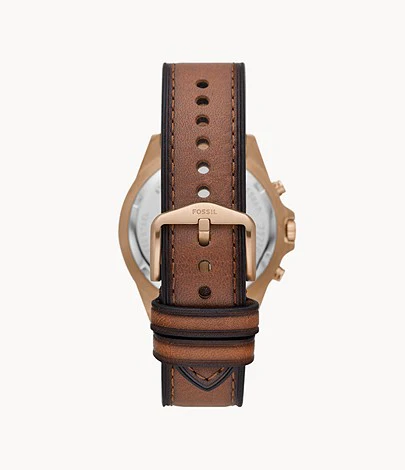 Fossil Men’s Chronograph Quartz Leather Strap Brown Dial 44mm Watch FS5867 - Image 2