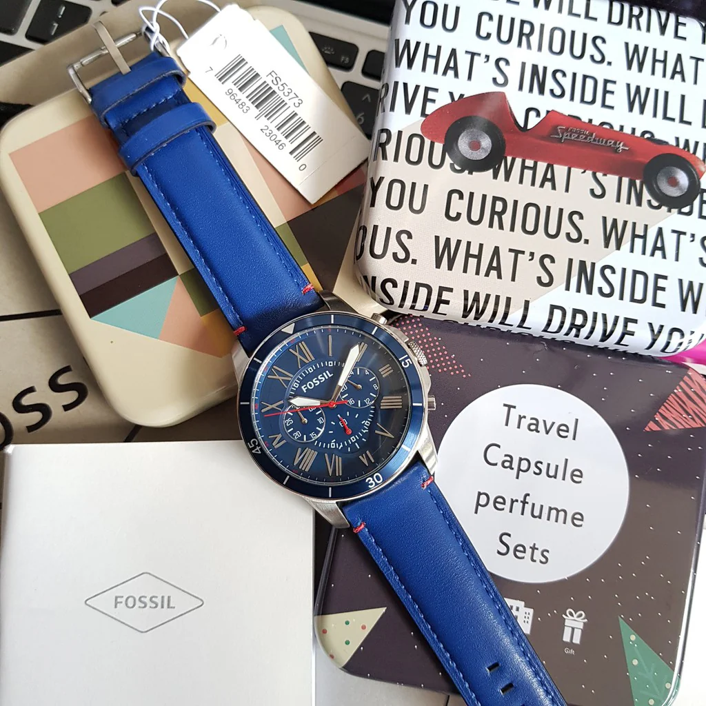 Fossil Men’s Chronograph Quartz Leather Strap Multi Color Dial 44mm Watch FS5373 - Image 4