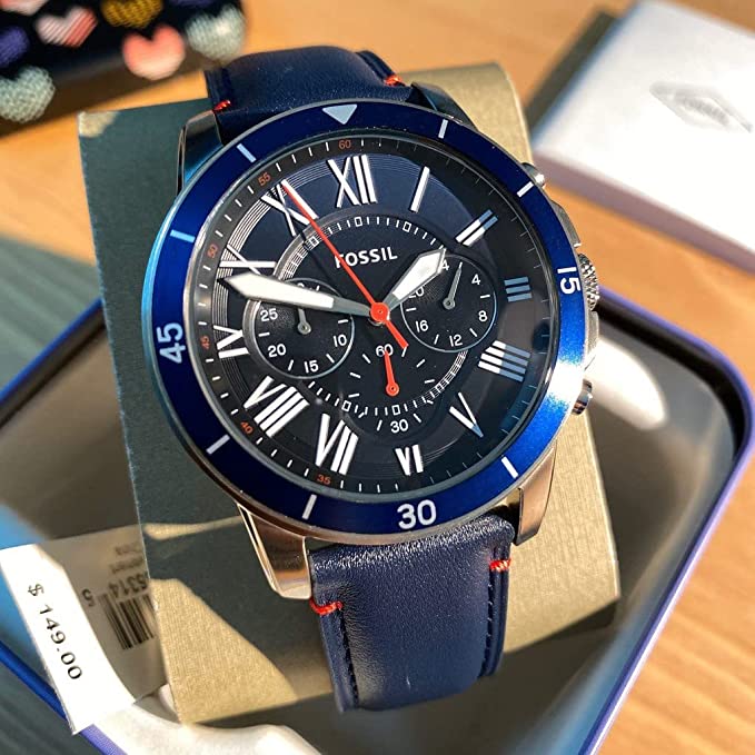Fossil Men’s Chronograph Quartz Leather Strap Multi Color Dial 44mm Watch FS5373 - Image 5
