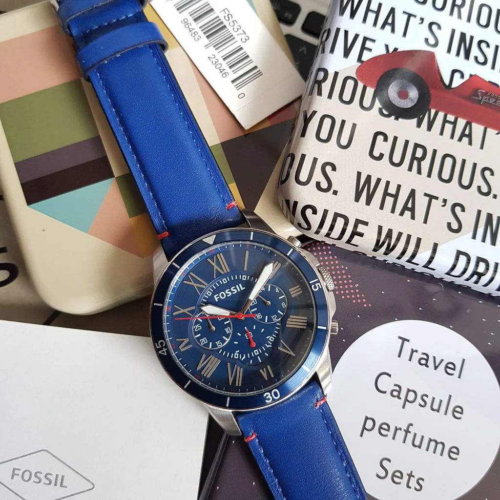 Fossil Men’s Chronograph Quartz Leather Strap Multi Color Dial 44mm Watch FS5373 - Image 7