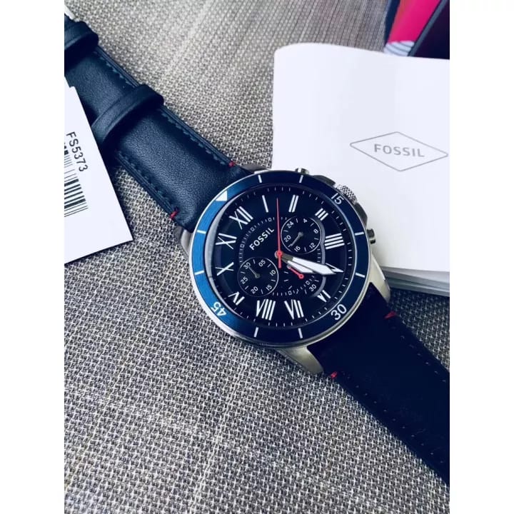 Fossil Men’s Chronograph Quartz Leather Strap Multi Color Dial 44mm Watch FS5373 - Image 8