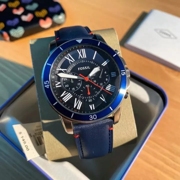 Fossil Men’s Chronograph Quartz Leather Strap Multi Color Dial 44mm Watch FS5373 - Image 9