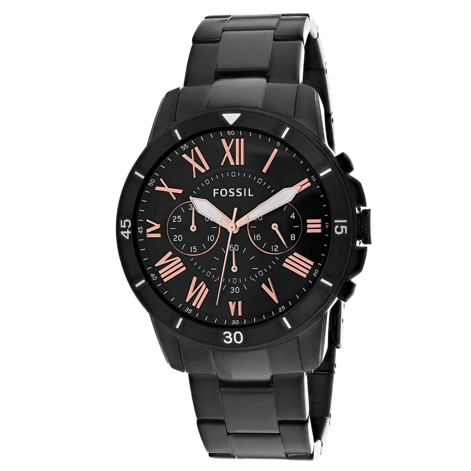 Fossil Men’s Chronograph Quartz Stainless Steel Black Dial 44mm Watch FS5374