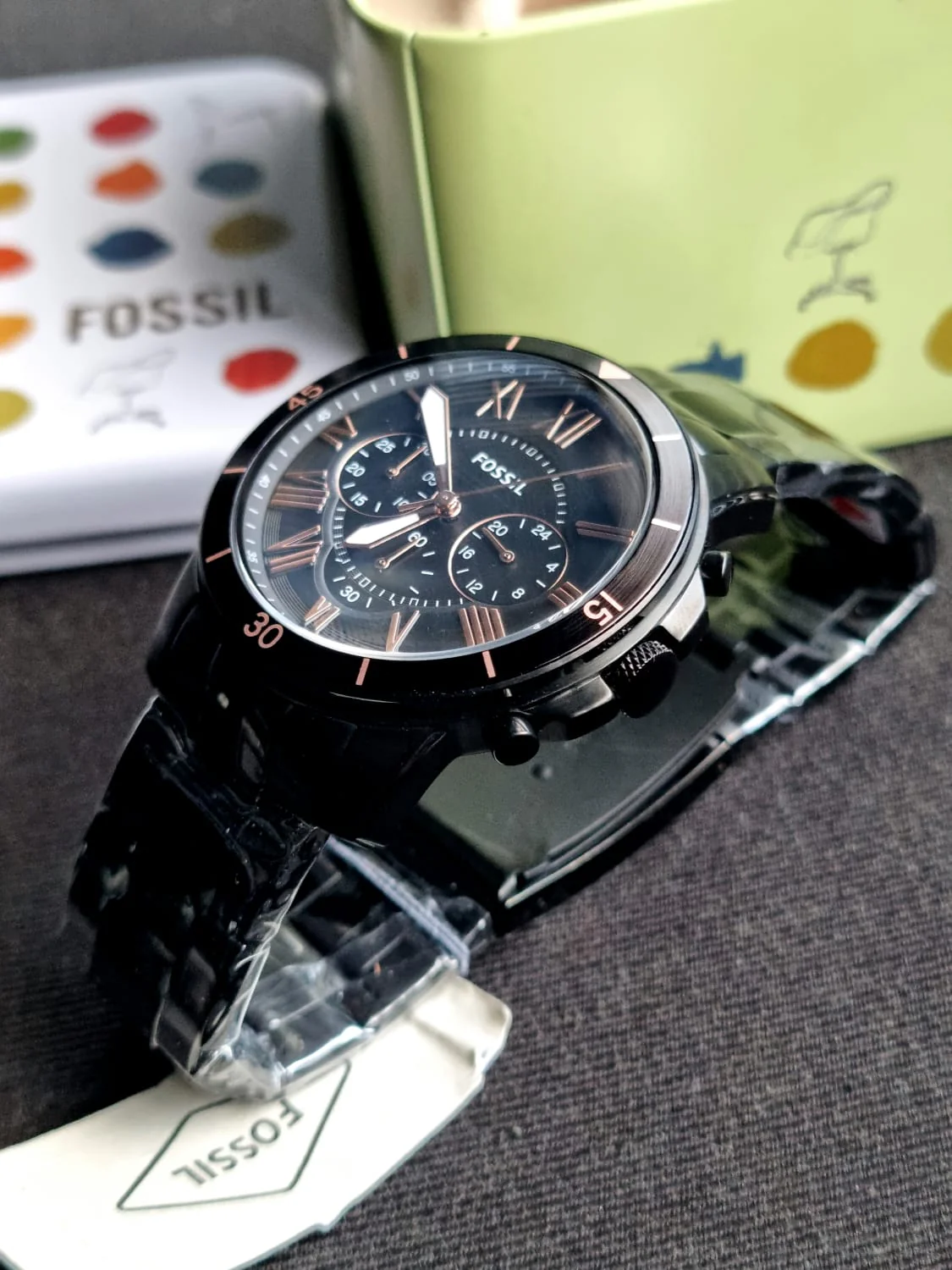 Fossil Men’s Chronograph Quartz Stainless Steel Black Dial 44mm Watch FS5374 - Image 11