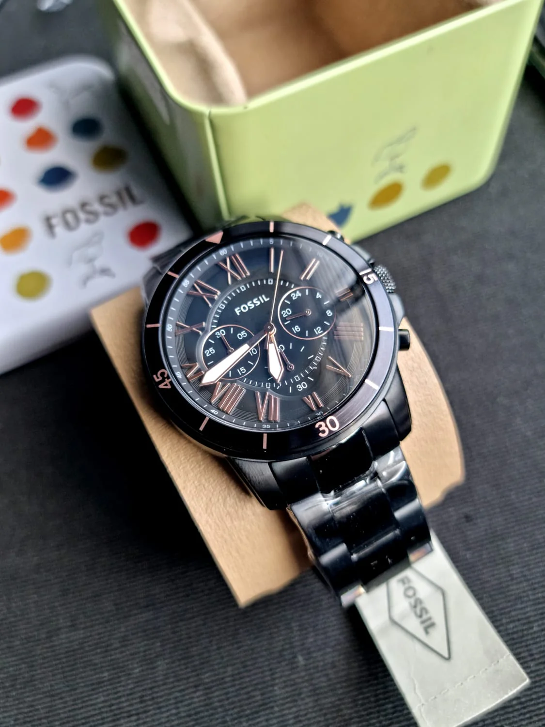 Fossil Men’s Chronograph Quartz Stainless Steel Black Dial 44mm Watch FS5374 - Image 13