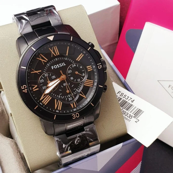 Fossil Men’s Chronograph Quartz Stainless Steel Black Dial 44mm Watch FS5374 - Image 4