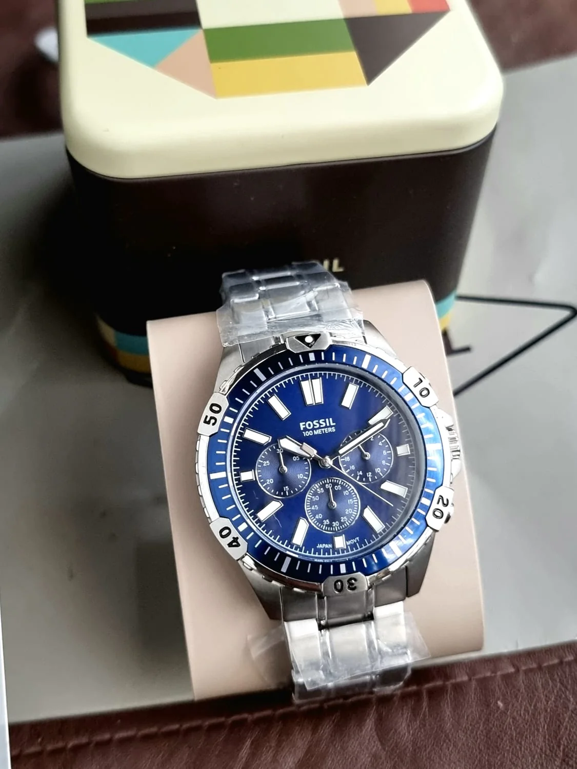 Fossil Men’s Chronograph Quartz Stainless Steel Blur Dial 44mm Watch FS5623 - Image 4