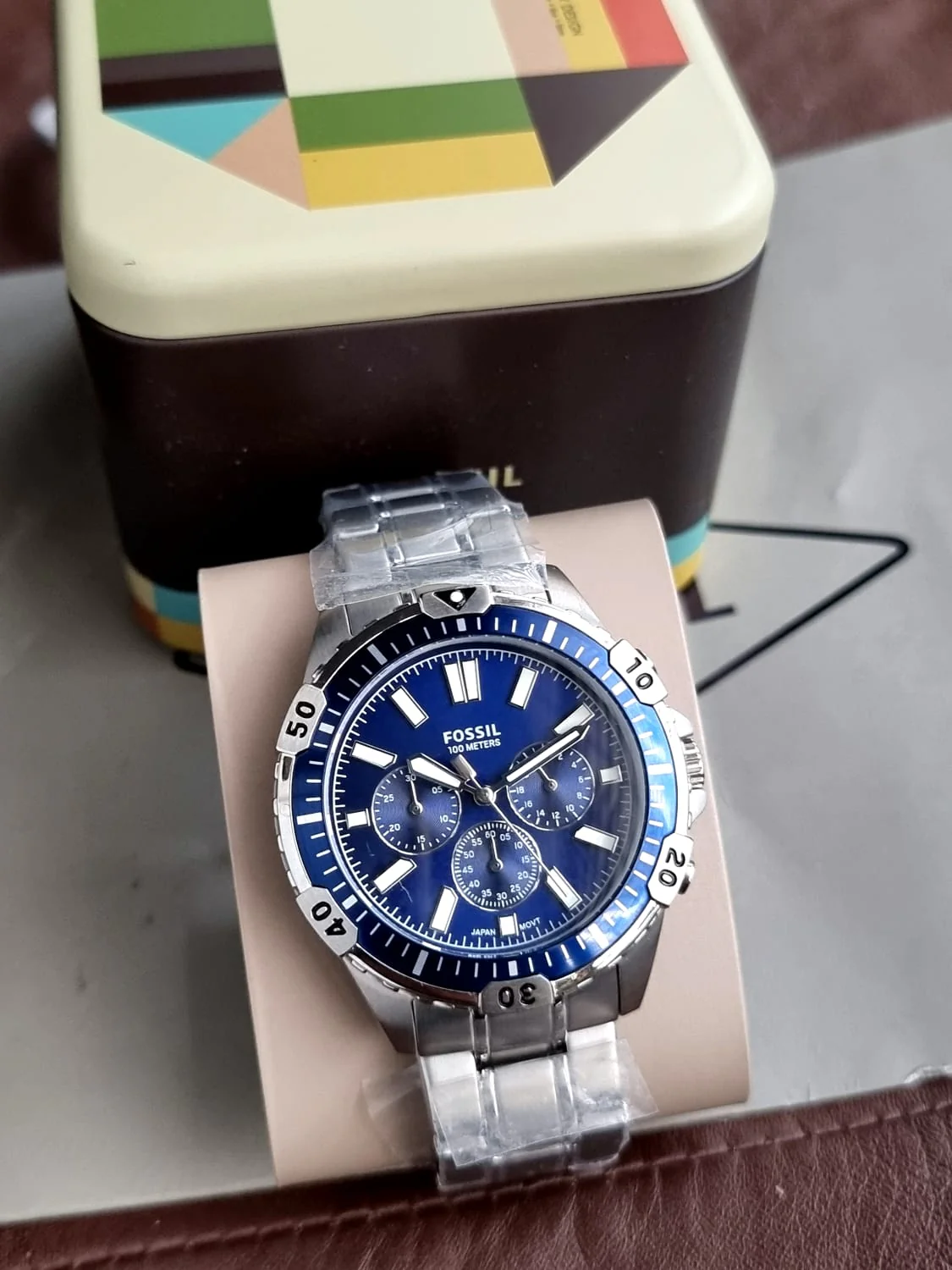 Fossil Men’s Chronograph Quartz Stainless Steel Blur Dial 44mm Watch FS5623 - Image 5
