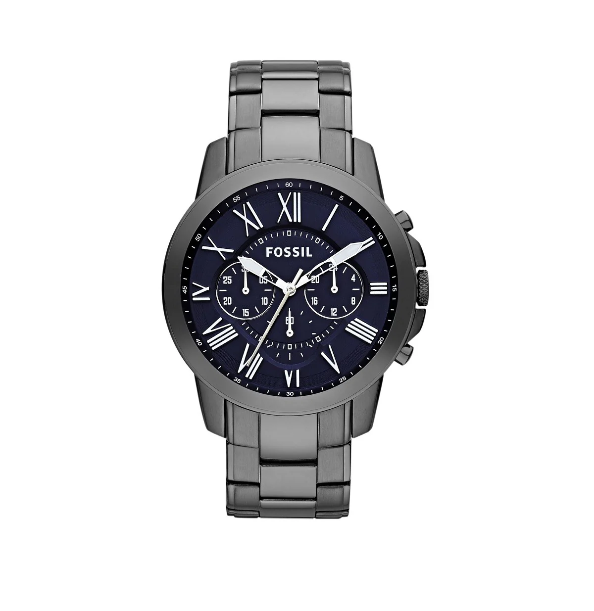 Fossil Men’s Chronograph Stainless Steel Blue Dial 44mm Watch FS4831 - Image 2