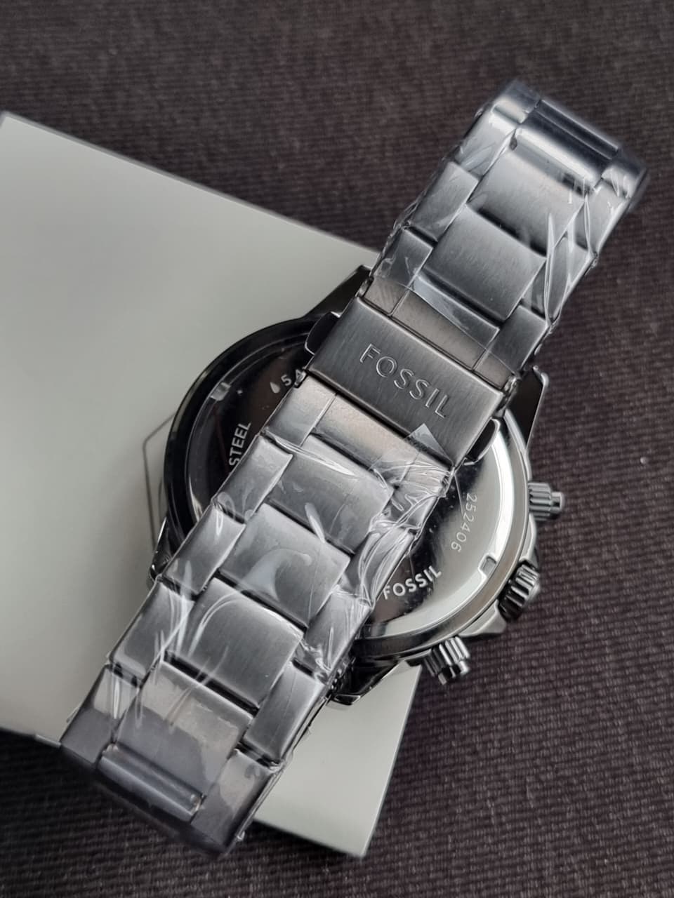 Fossil Men’s Chronograph Stainless Steel Grey Dial 45mm Watch BQ2491 - Image 4