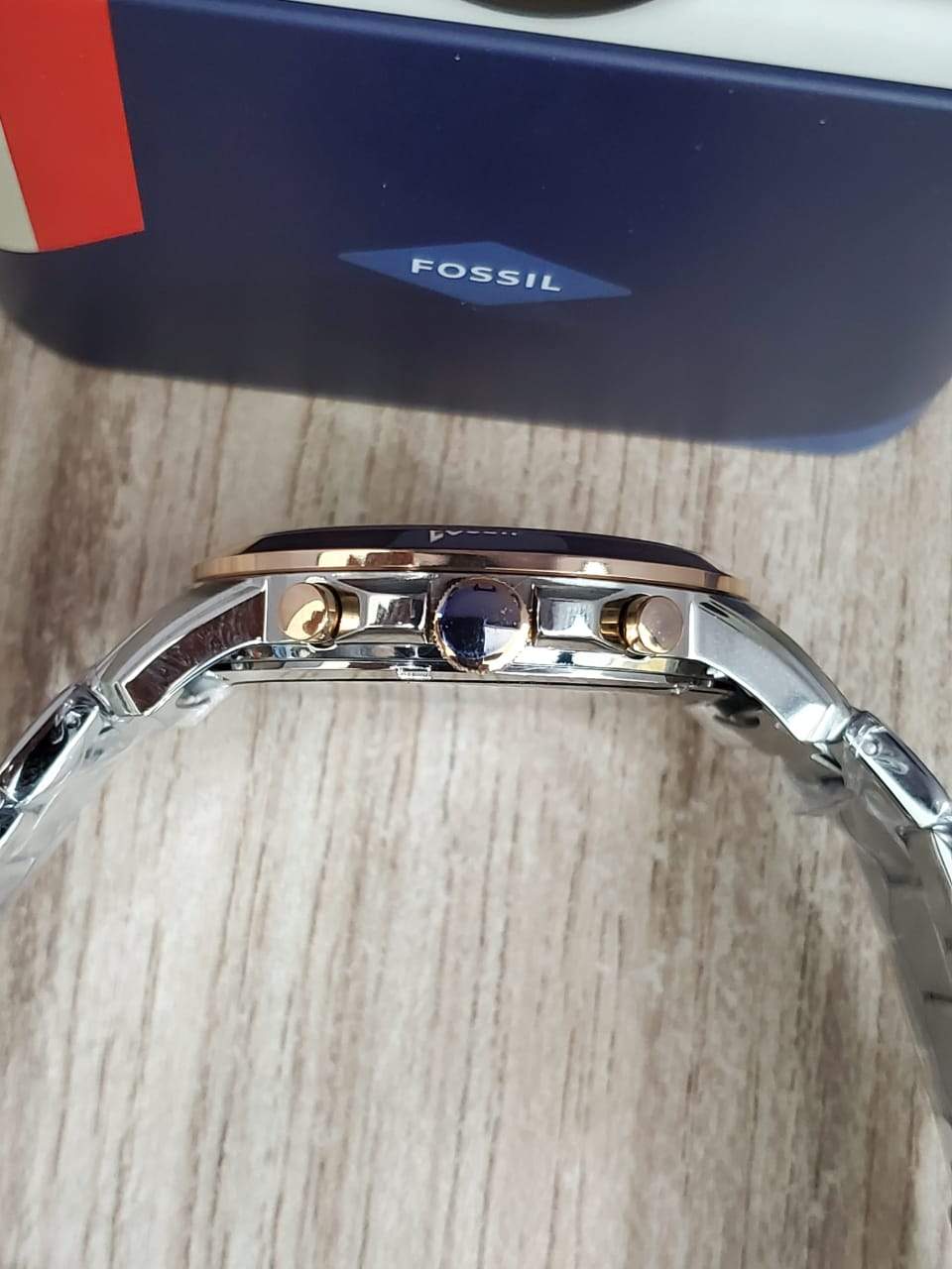 Fossil Men’s FS5024 Grant Chronograph Two-Tone Rose and Silver Stainless Steel Watch - Image 4