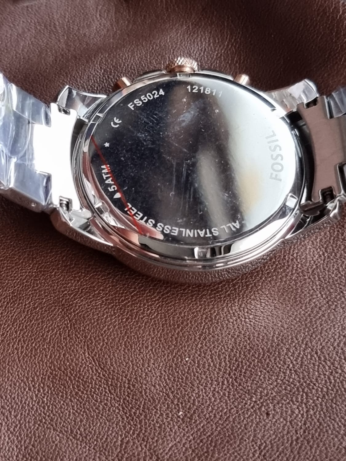Fossil Men’s FS5024 Grant Chronograph Two-Tone Rose and Silver Stainless Steel Watch - Image 9