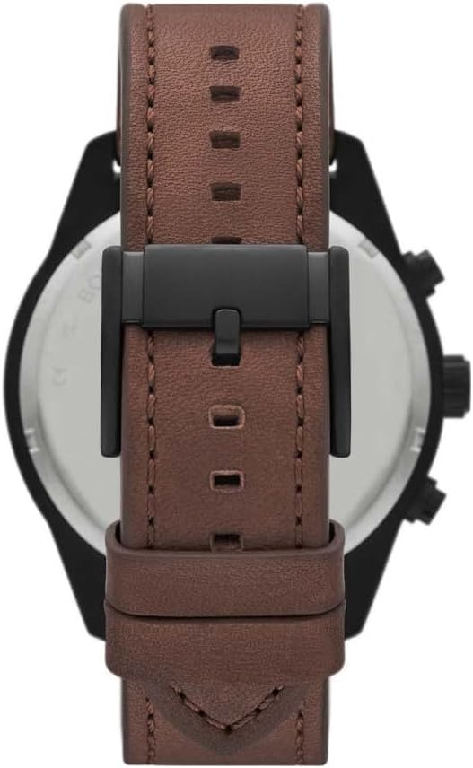 Fossil Men’s Quartz Brown Leather Strap Grey Dial 50mm Watch BQ2800 - Image 2