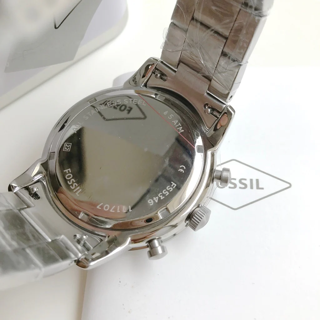 Fossil Men’s Quartz Stainless Steel White Dial 44mm Watch FS5346 - Image 4