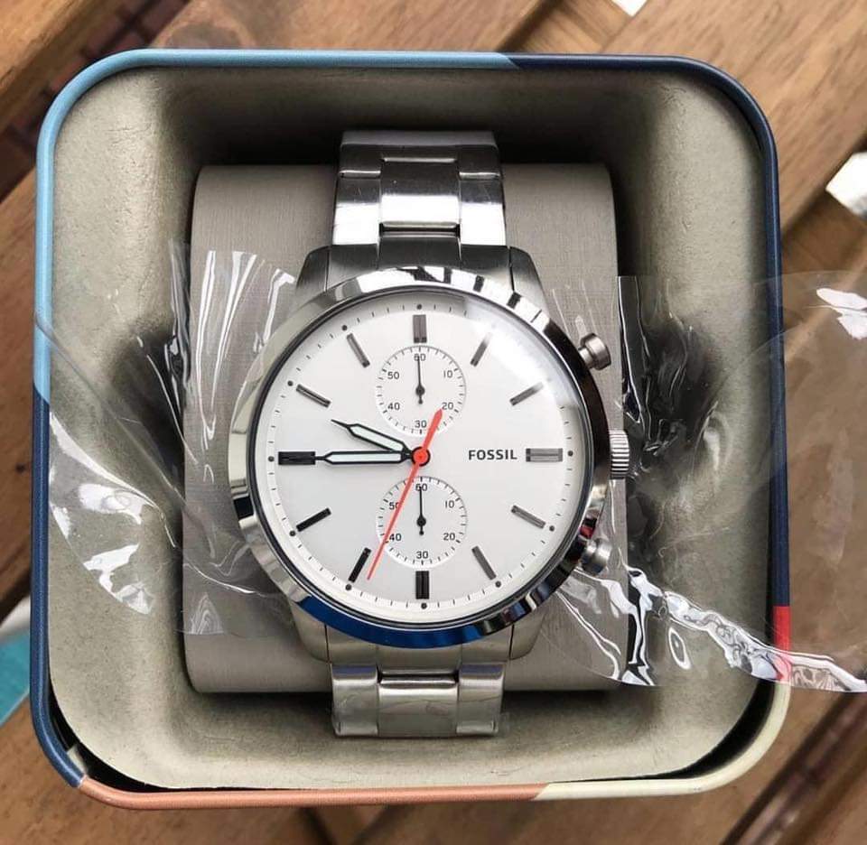 Fossil Men’s Quartz Stainless Steel White Dial 44mm Watch FS5346 - Image 7