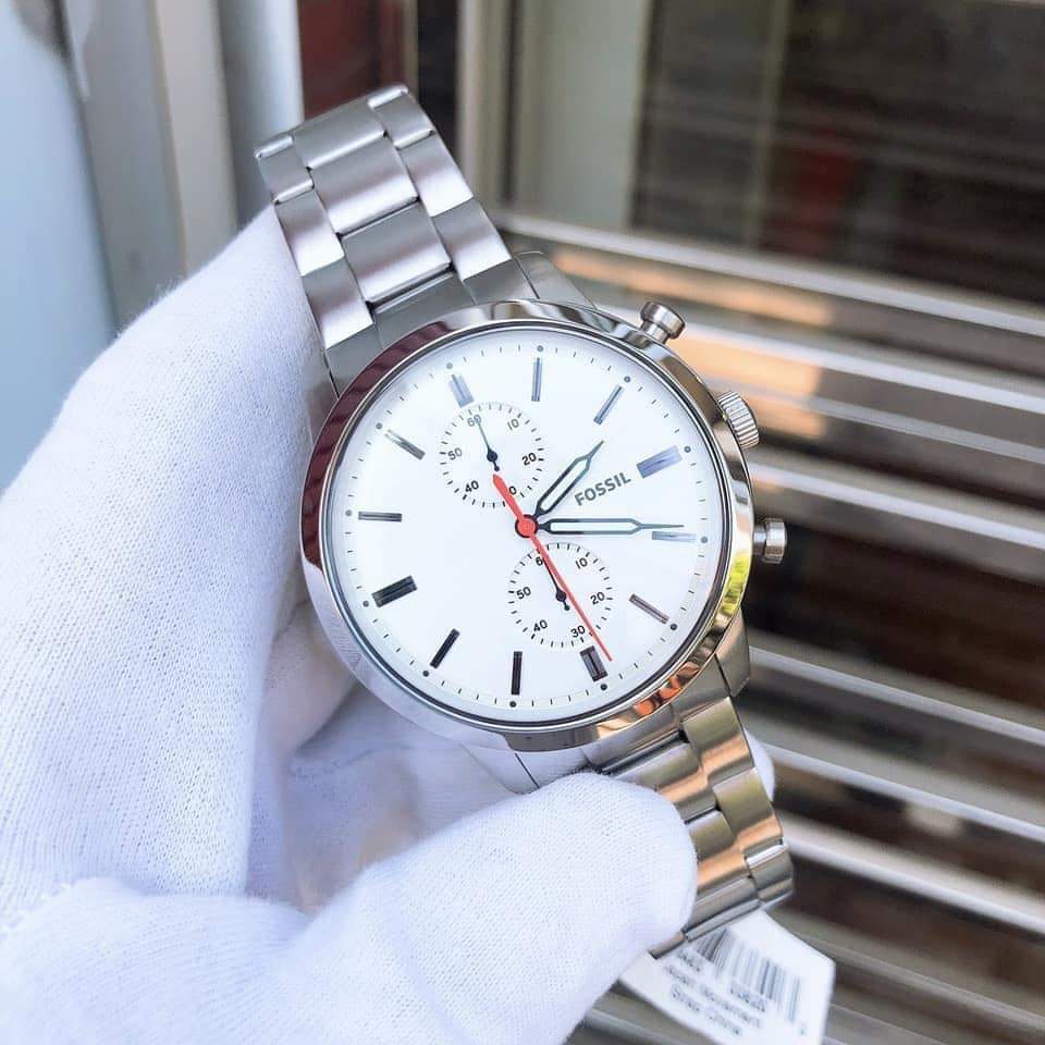 Fossil Men’s Quartz Stainless Steel White Dial 44mm Watch FS5346 - Image 9