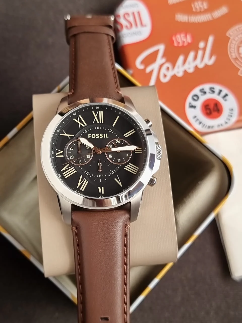 Fossil Men's Grant Stainless Steel Quartz Chronograph Watch Fs4813(WITHOUT TAG ) - Image 2