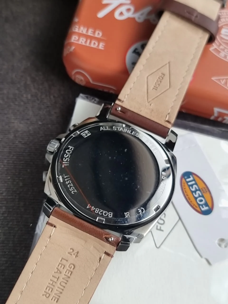 Fossil Men's Leather Analog Blue Dial Watch-Bq2844 - Image 7