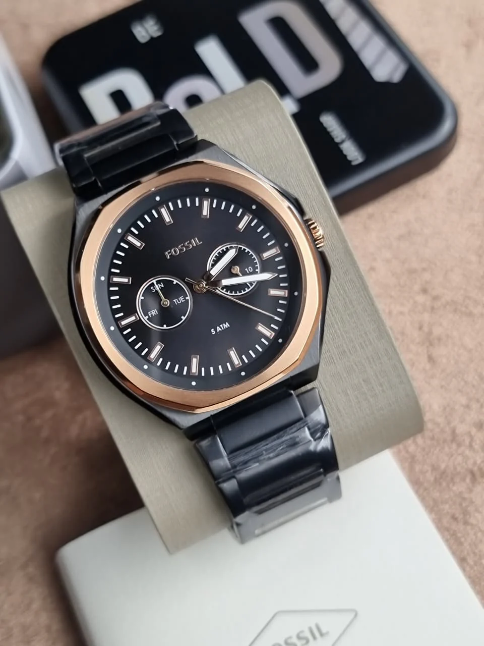 Fossil Evanston His & Her Black Stainless Steel Multifunction Couple Watch Set – BQ2645SET - Image 12