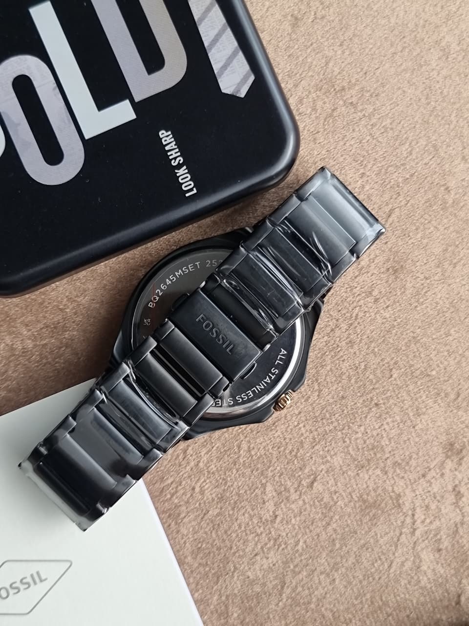 Fossil Evanston His & Her Black Stainless Steel Multifunction Couple Watch Set – BQ2645SET - Image 15