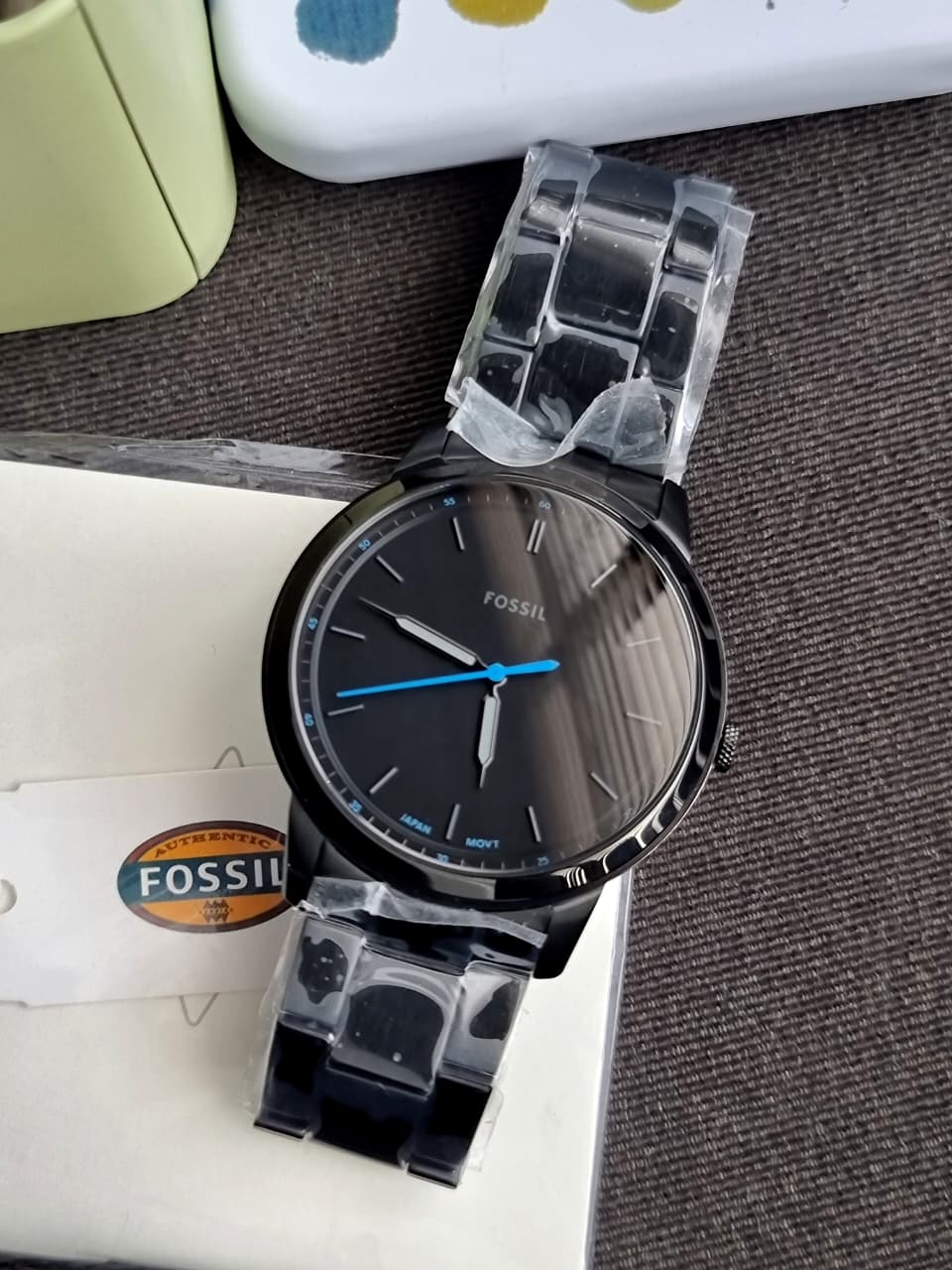 Fossil Minimalist Black Stainless Steel Black Dial Quartz Watch for Gents - FS5308 - Image 2