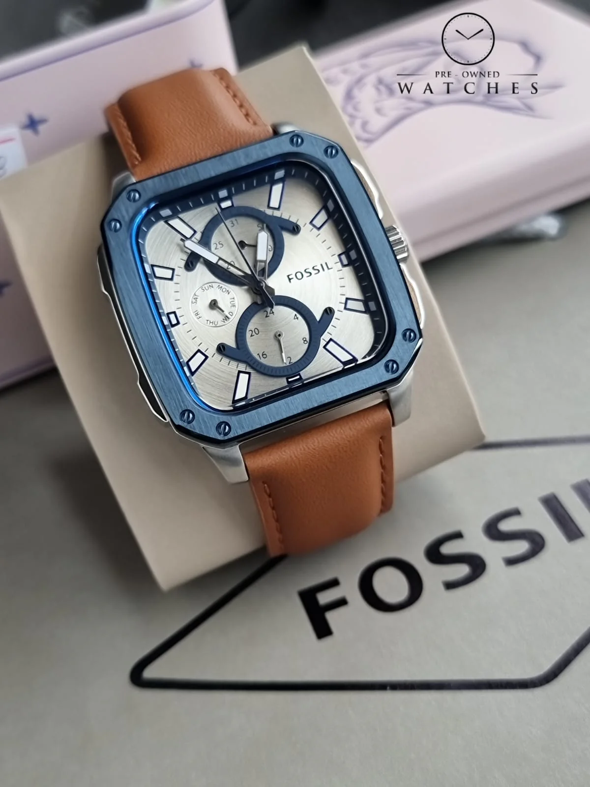 FOSSIL MULTIFUNCTION BROWN LEATHER WATCH BQ2658 - Image 6