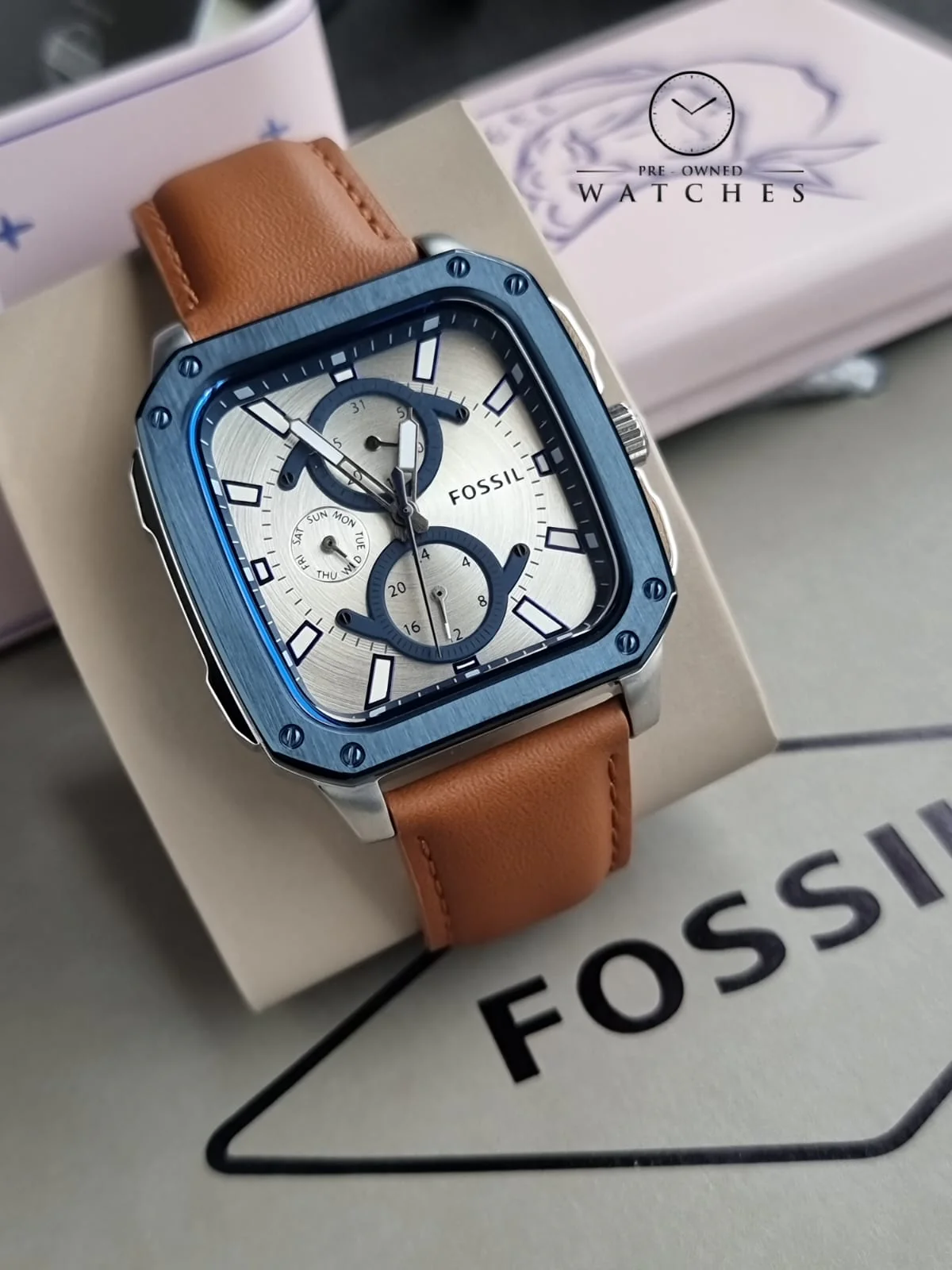 FOSSIL MULTIFUNCTION BROWN LEATHER WATCH BQ2658 - Image 8