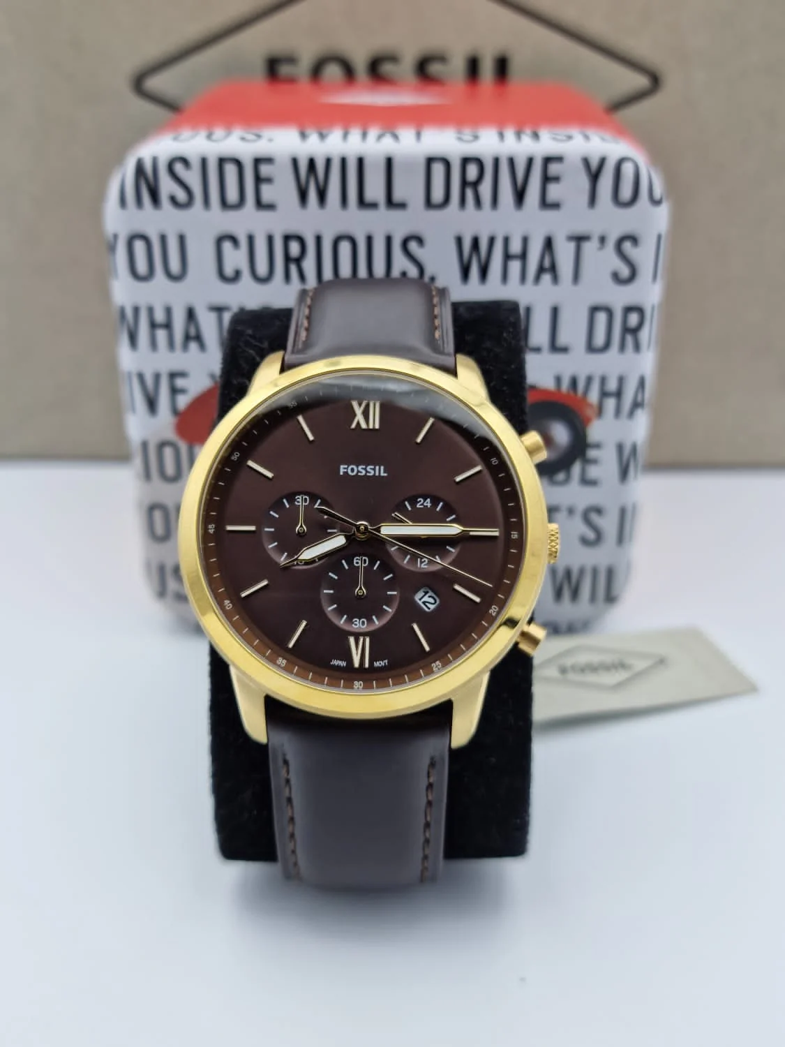 Fossil Neutra Chronograph Brown Leather Watch FS5763 - Image 2