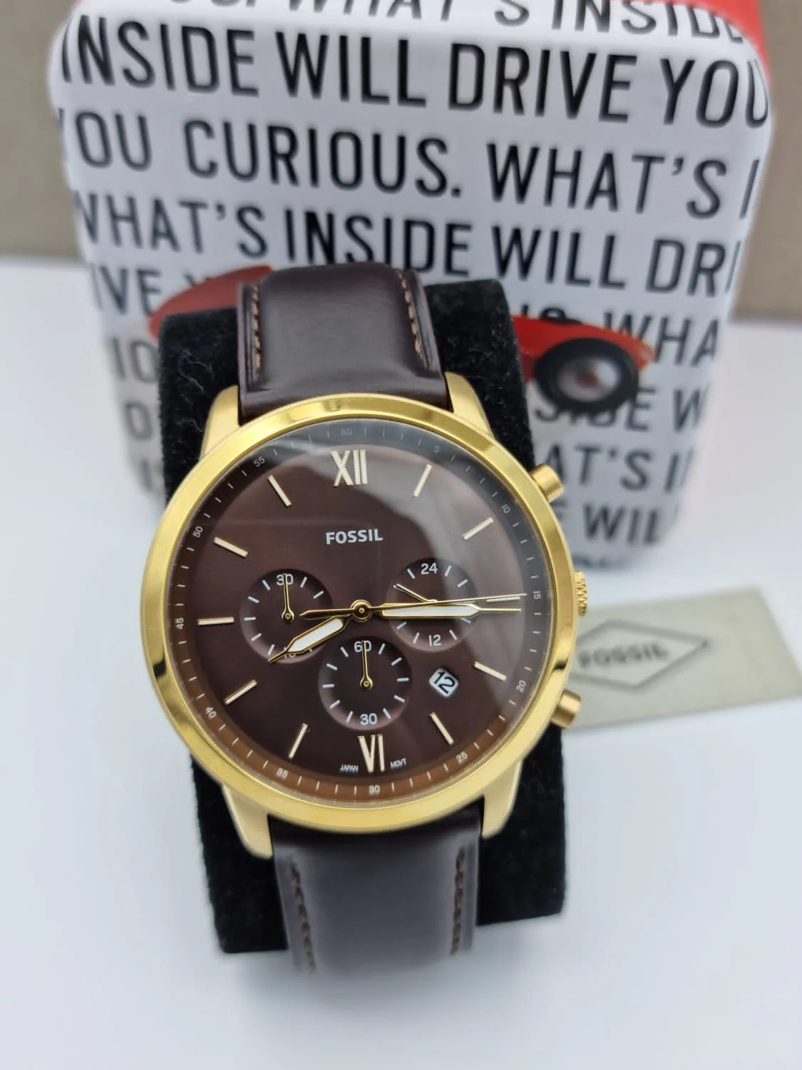 Fossil Neutra Chronograph Brown Leather Watch FS5763 - Image 5