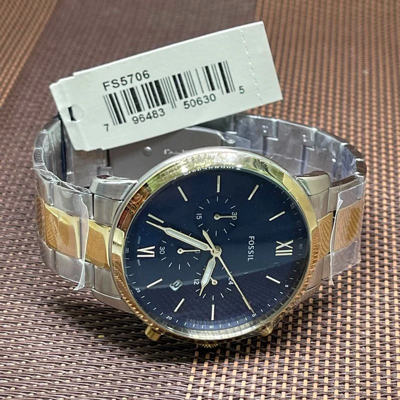 Fossil Neutra Two-Tone Stainless Steel Blue Dial Chronograph Quartz Watch for Gents – FS5706