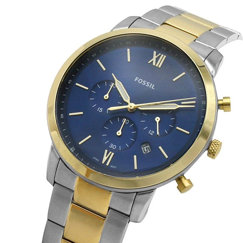 Fossil Neutra Two-Tone Stainless Steel Blue Dial Chronograph Quartz Watch for Gents – FS5706 - Image 2