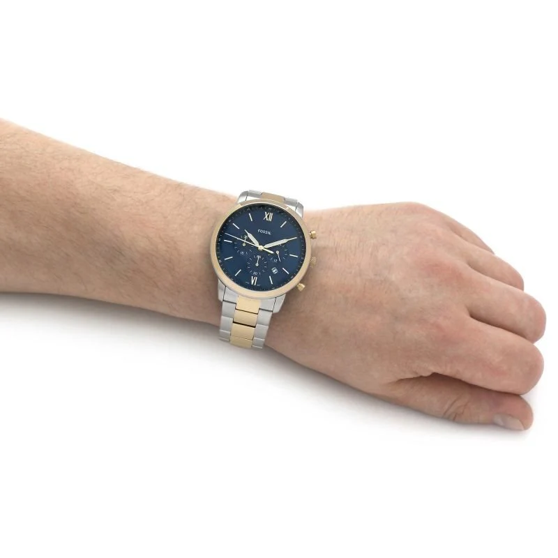 Fossil Neutra Two-Tone Stainless Steel Blue Dial Chronograph Quartz Watch for Gents – FS5706 - Image 5