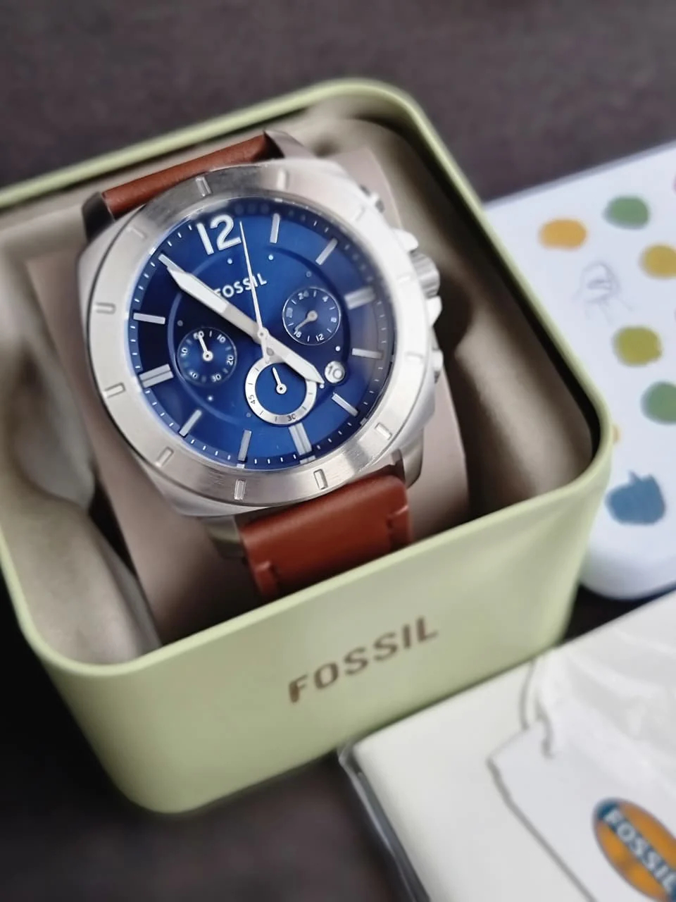 Fossil Privateer BQ2819 Men's Watch – Chronograph, Brown Leather Strap, Stainless Steel, Quartz - Image 7