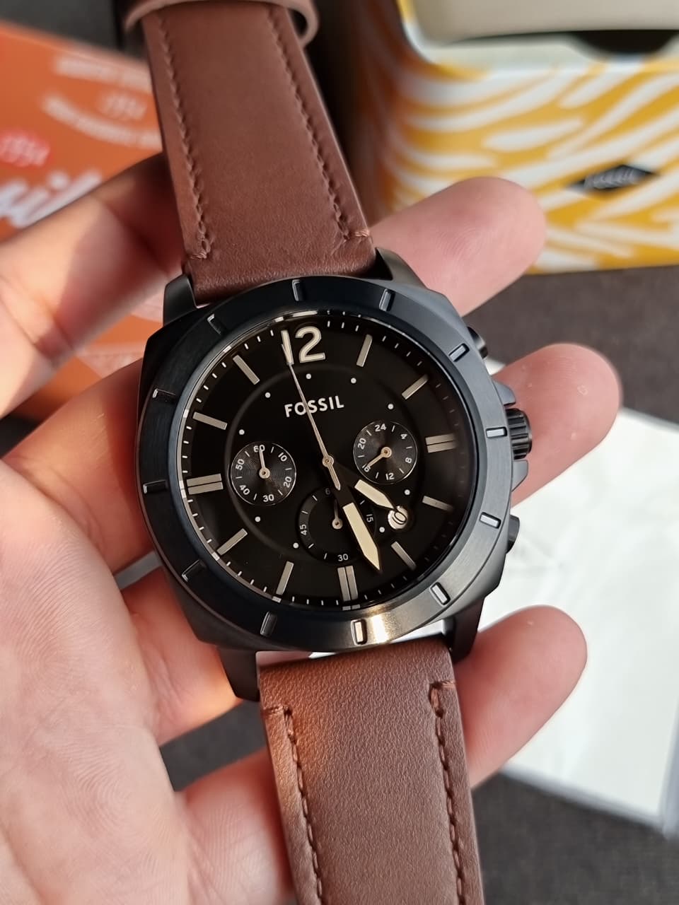 Fossil Privateer Chronograph Brown Leather Watch - BQ2820 - Image 2