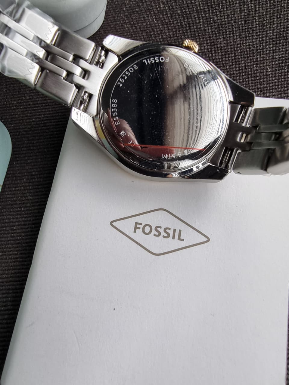 Fossil Scarlette Three-Hand Date Two-Tone Stainless Steel Watch (ES5388) - Image 5
