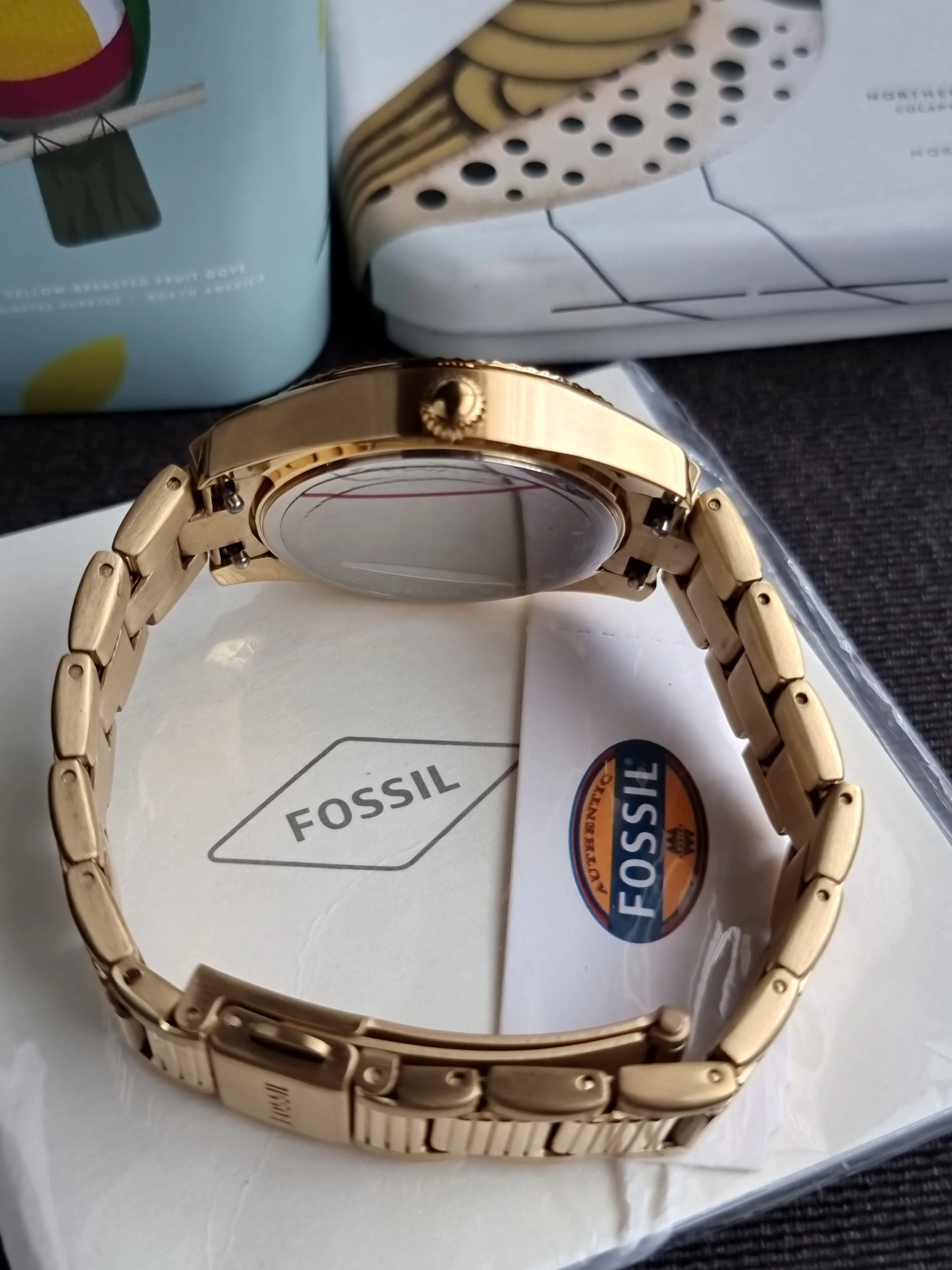 Fossil Scarlette Three-Hand Day-Date Gold-Tone Stainless Steel Watch ES5199 - Image 5