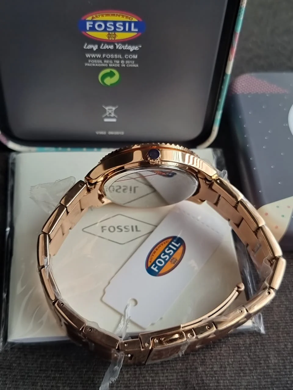 Fossil Stella Rose Gold Stainless Steel Rose Gold Dial Quartz Watch for Ladies - ES3590 - Image 4