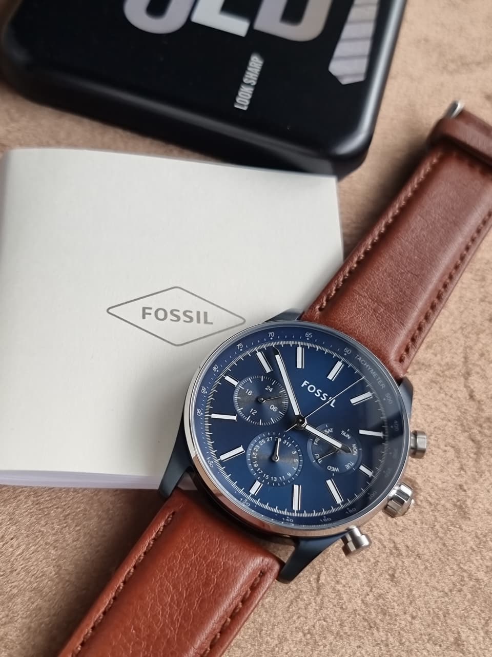 Fossil Sullivan Blue Dial Brown Leather Multifunction Men's Watch – BQ2512 - Image 2