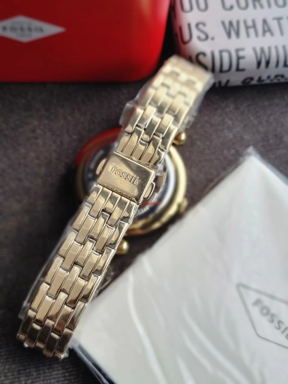 Fossil Tillie Gold Quartz Stainless Steel Watch BQ3498 (Without BOX) - Image 3
